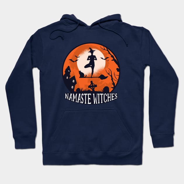 Namaste Witches Halloween Hoodie by Safdesignx